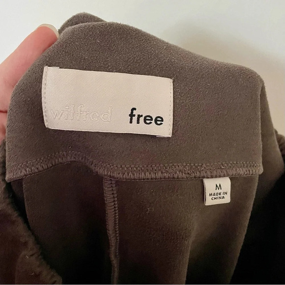 Aritzia Wilfred Free Daria Pant  Vegan Suede Leggings Brown - Picture 7 of 7